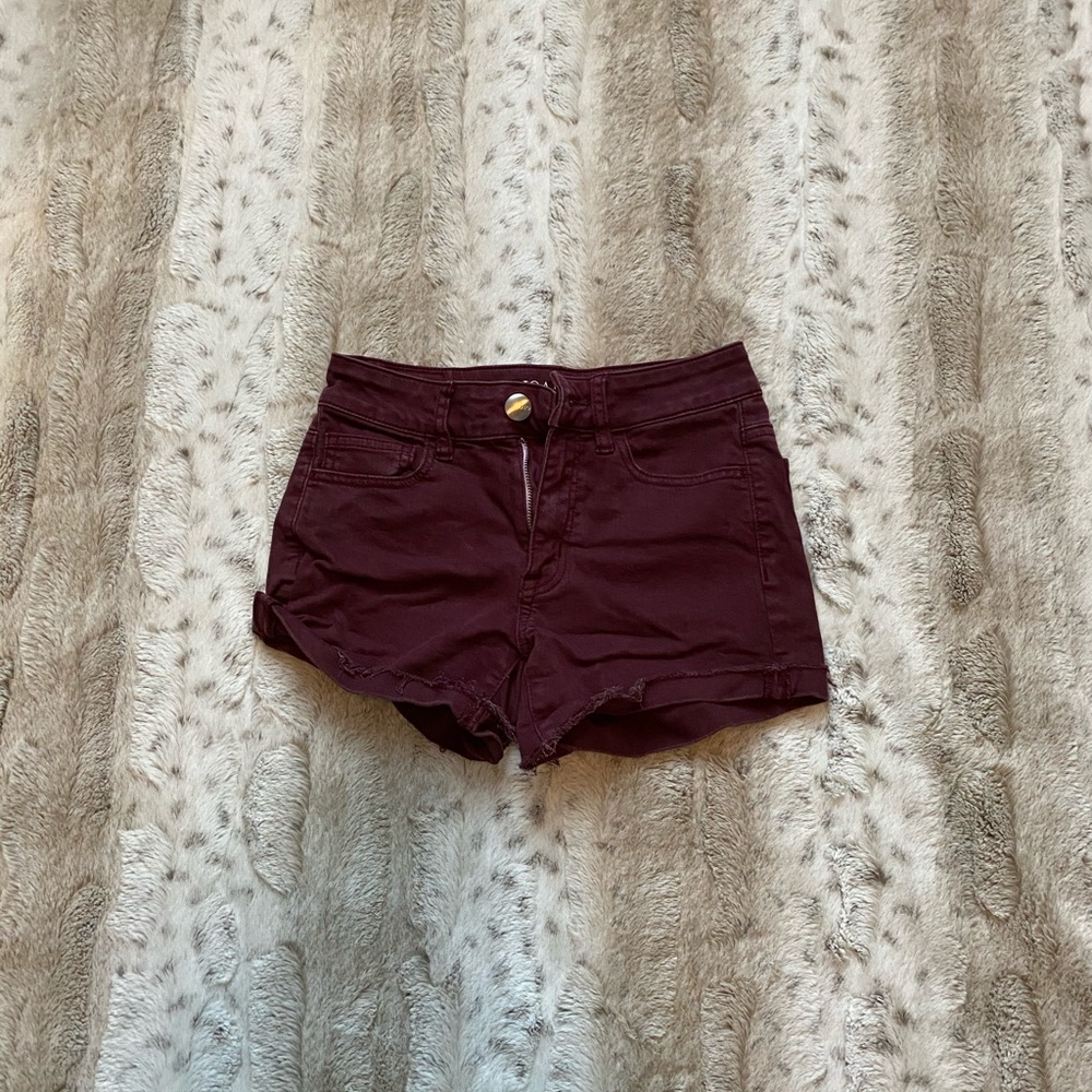 Women’s Maroon Jean Shorts